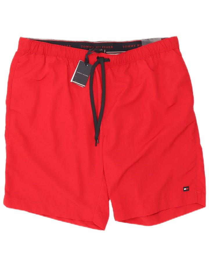 Męskie wysokie spodenki kąpielowe Tommy Hilfiger 4XL, czerwony poliester