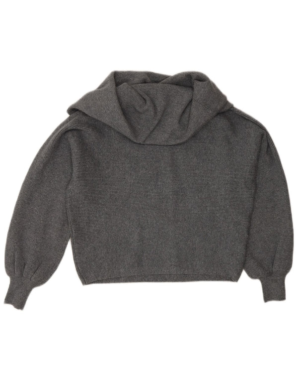 Damski sweter Zara z okrągłym dekoltem UK 10 Small, szara wiskoza