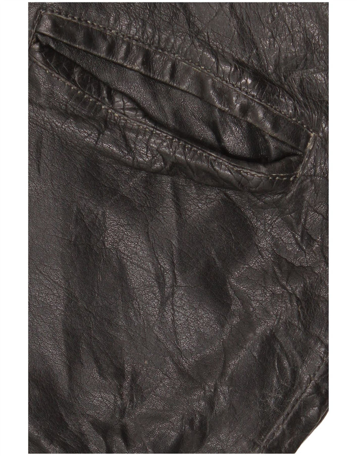Vintage męska skórzana kurtka UK 42 XL czarna skóra