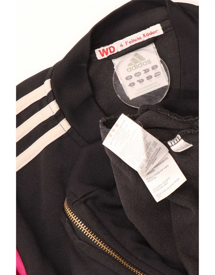 Damska bluza dresowa Adidas UK 12 Średnia czarna bawełna z blokami kolorów