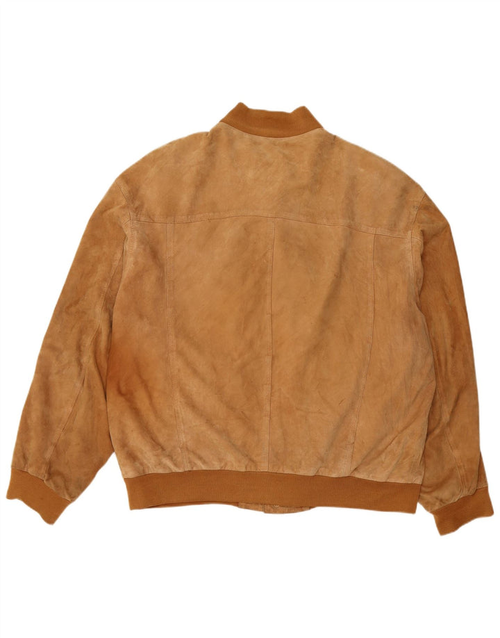 Vintage męska zamszowa kurtka bomber UK 42 XL brązowa