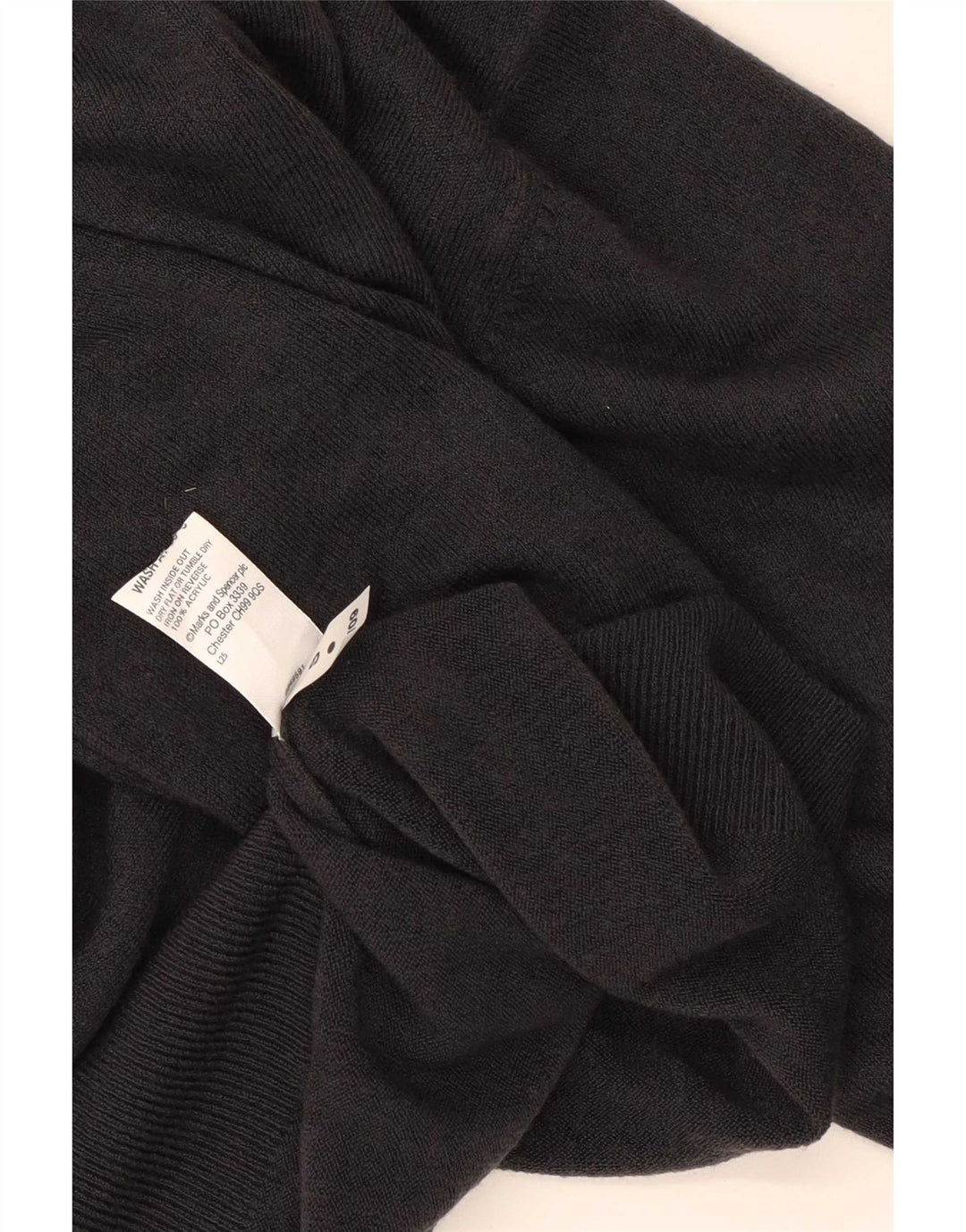 Marks & Spencer Męski sweter z dekoltem w kształcie litery V, średnioszary, akrylowy