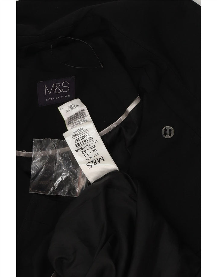 Marks & Spencer Damski trencz UK 14, duży, czarny, poliester
