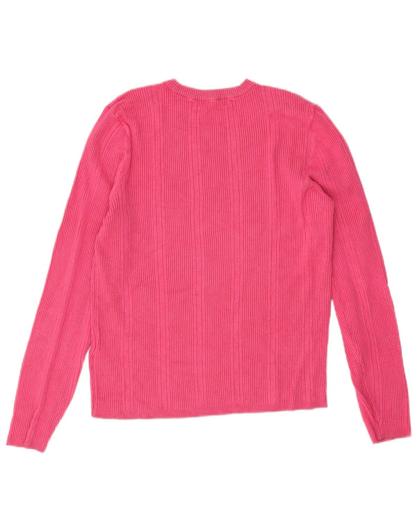 Damski sweter Marks & Spencer z okrągłym dekoltem, UK 14, średnioróżowy, wiskoza