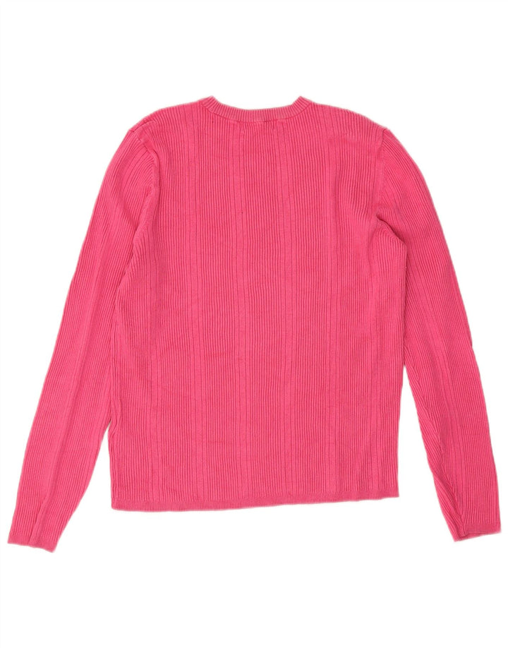 Damski sweter Marks & Spencer z okrągłym dekoltem, UK 14, średnioróżowy, wiskoza