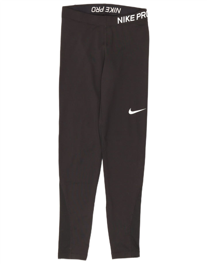 Damskie legginsy Nike Dri Fit Graphic UK 8, małe, czarne, poliestrowe