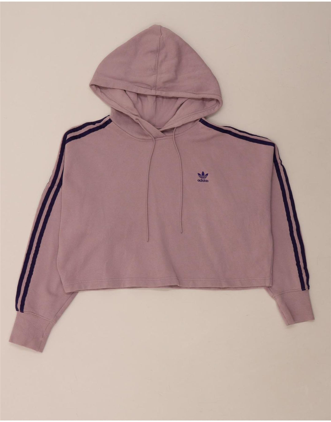 Damski sweter oversize z kapturem ADIDAS, UK 8, mały, fioletowy, bawełniany