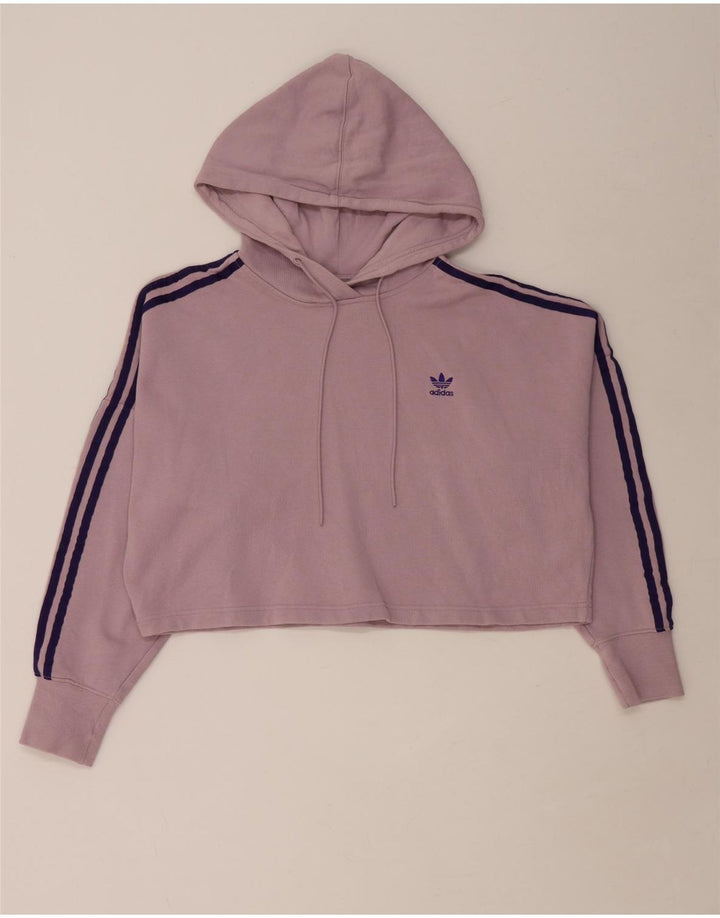 Damski sweter oversize z kapturem ADIDAS, UK 8, mały, fioletowy, bawełniany