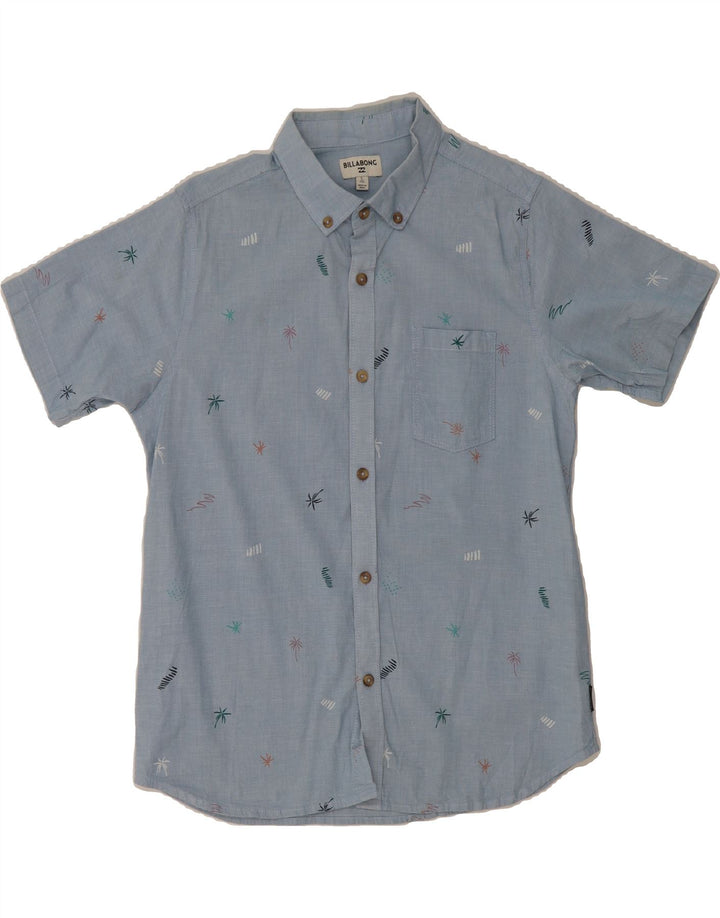 BILLABONG Boys Abstract Pattern Short Sleeve Shirt 14-15 Years Large Blue Vintage Billabong and Second-Hand Billabong from Messina Hembry 