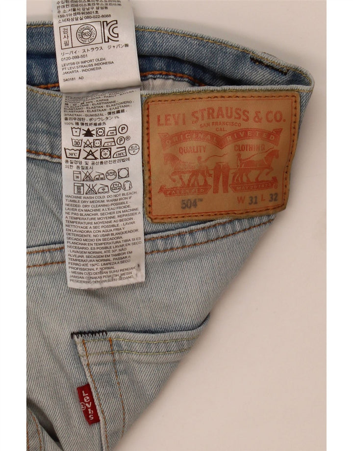 Męskie jeansy Levi's 504 Straight W31 L32 Niebieskie bawełniane