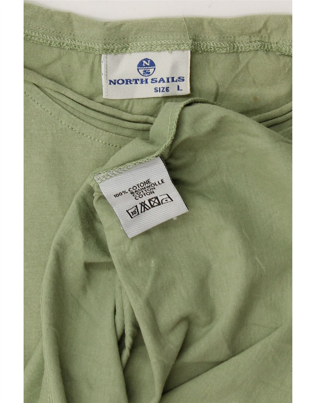 Męski T-shirt z grafiką NORTH SAILS, duży, zielony, bawełniany