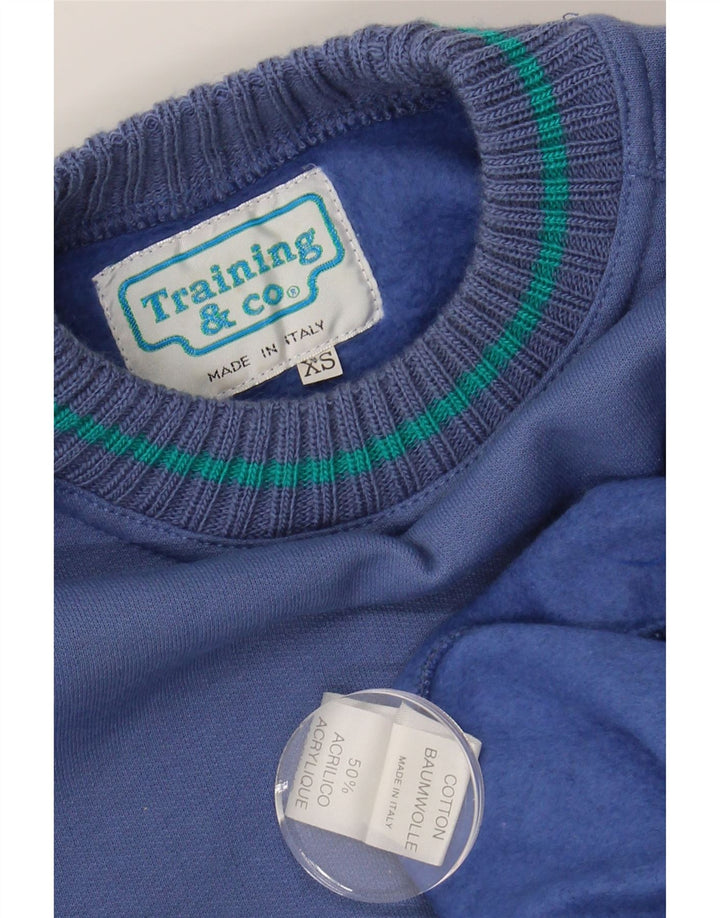 VINTAGE Mens Sweatshirt Jumper XS Blue Acrylic Vintage Vintage and Second-Hand Vintage from Messina Hembry 