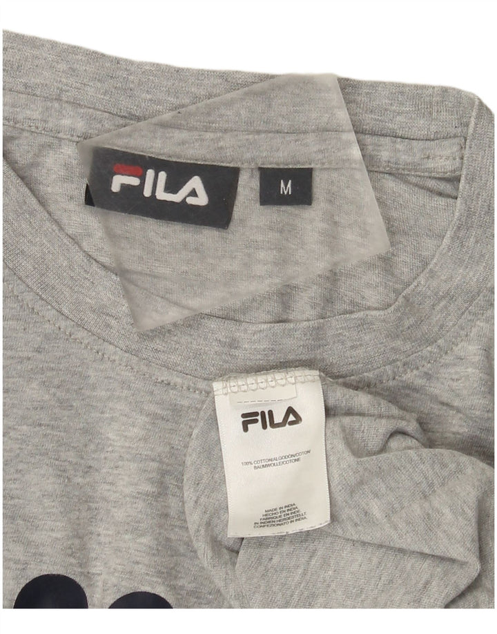 Męski T-shirt Fila z grafiką, średnioszary, bawełniany w cętki