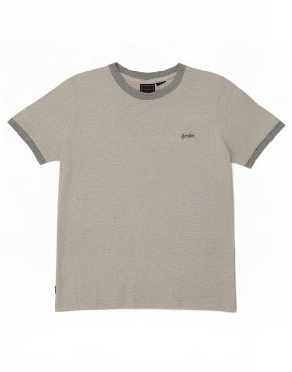 Damska koszulka oversize Superdry Top UK 10, mała, szara, nakrapiana bawełna