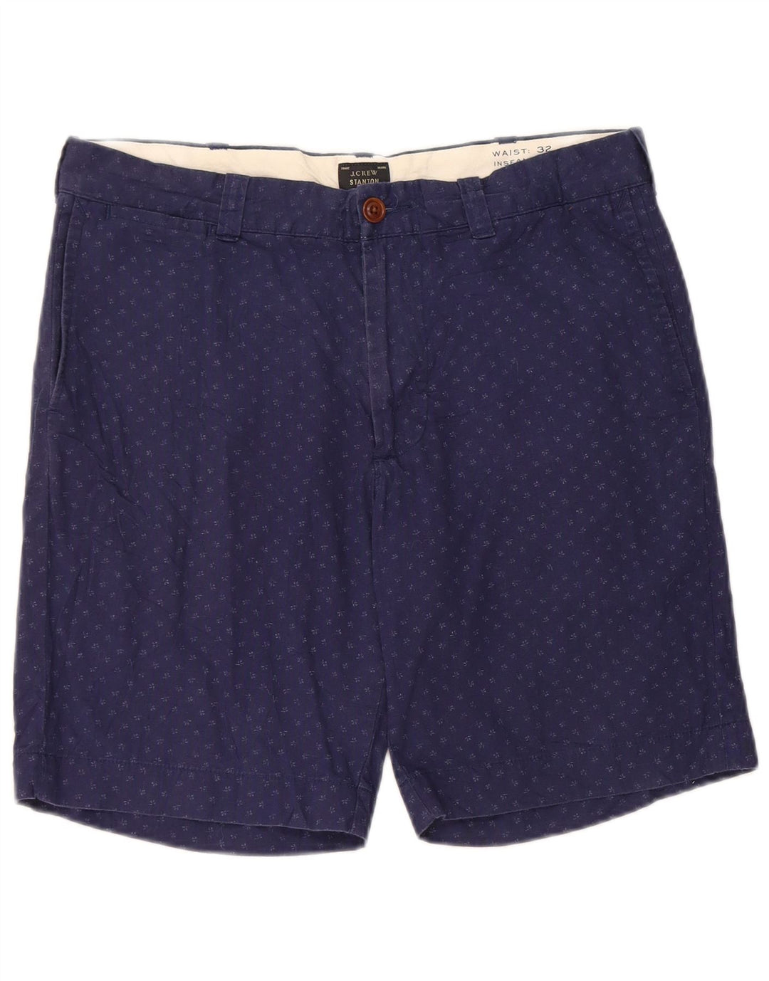Męskie spodenki J. CREW Stanton Chino W32 Średni granatowy, bawełniany w cętki