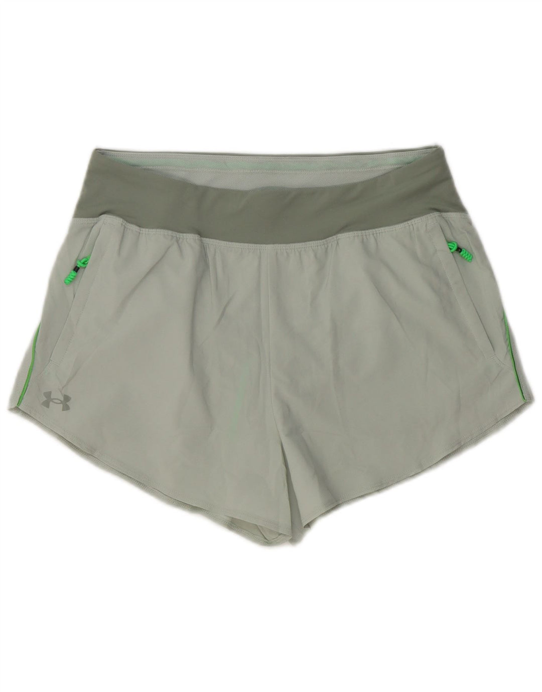 Damskie spodenki sportowe Under Armour UK 14, duże, szare, z blokami kolorów, poliestrowe