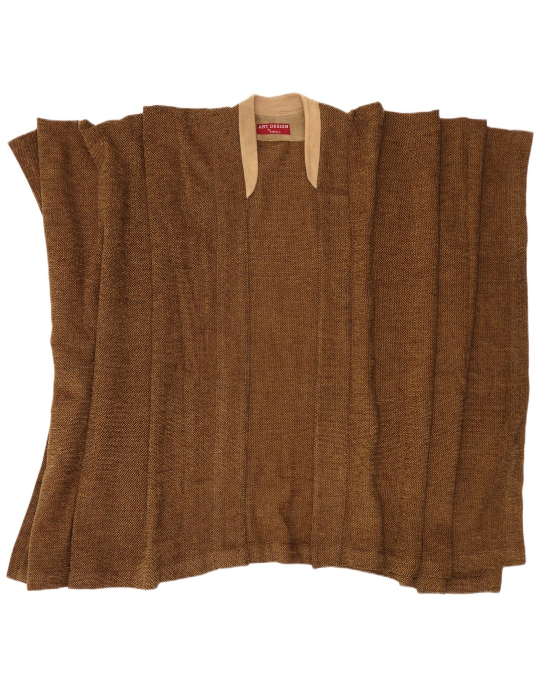 Damski sweter Cape Fabiola w jednym rozmiarze, brązowy w jodełkę