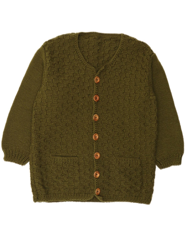 Sweter damski w stylu vintage, rozpinany, UK 14, duży, khaki