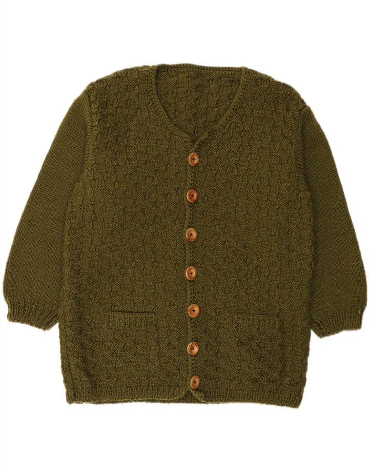 Sweter damski w stylu vintage, rozpinany, UK 14, duży, khaki