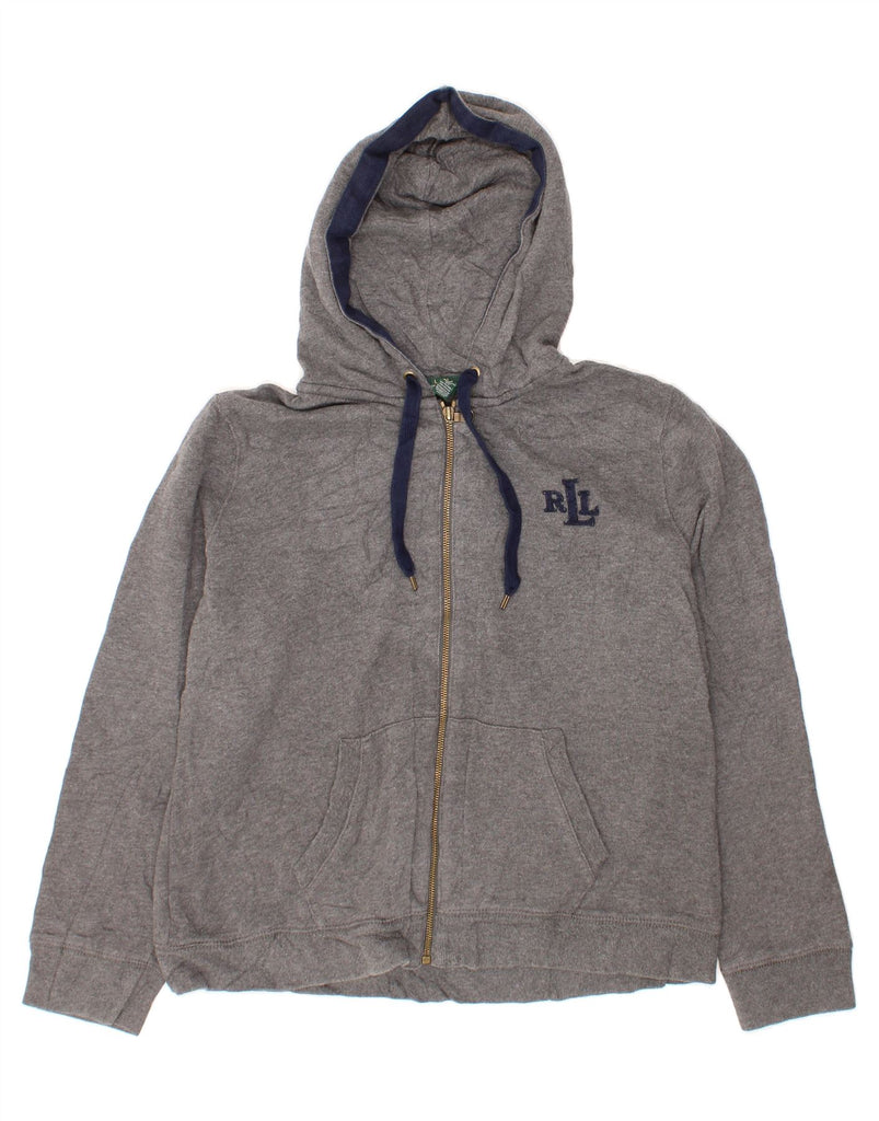 RALPH LAUREN Womens Zip Hoodie Sweater UK 18 XL Grey Cotton Vintage Ralph Lauren and Second-Hand Ralph Lauren from Messina Hembry 