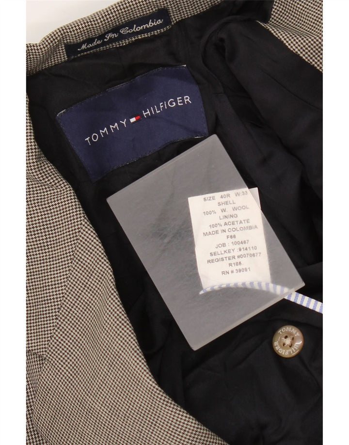 Męska marynarka zapinana na 3 guziki Tommy Hilfiger UK 40, duża, szara pepitka