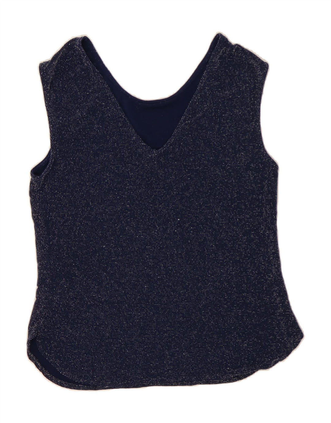 OASIS Womens Sleeveless Blouse Top UK 14 Large Navy Blue Nylon Vintage Oasis and Second-Hand Oasis from Messina Hembry 