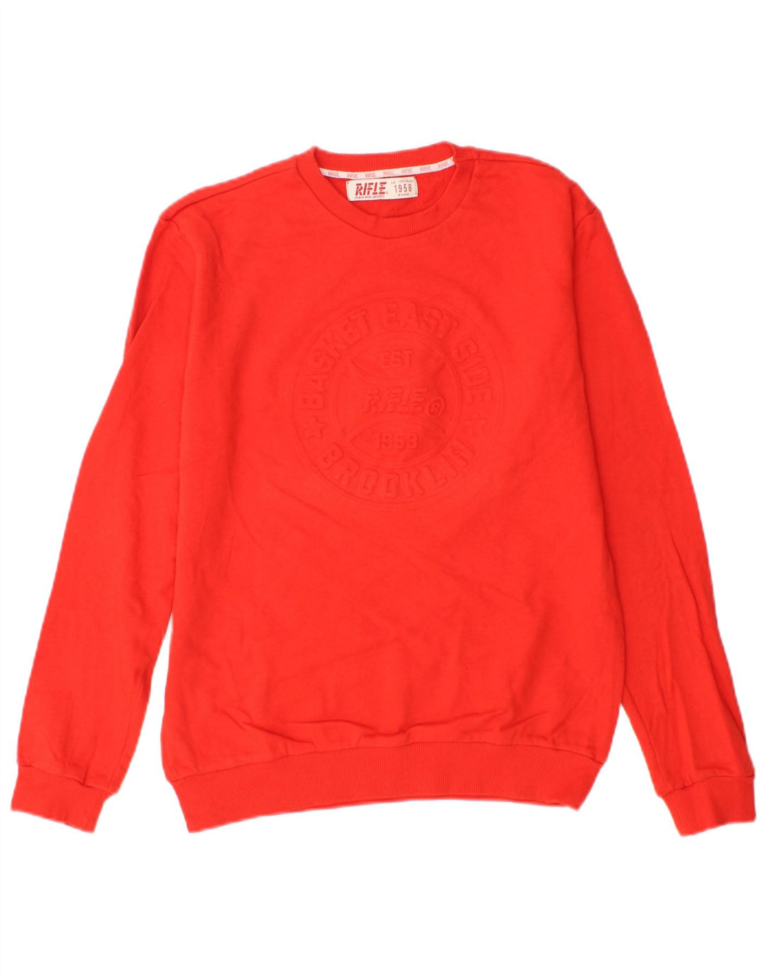 RIFLE Boys Graphic Sweatshirt Jumper 13-14 Years Red Cotton