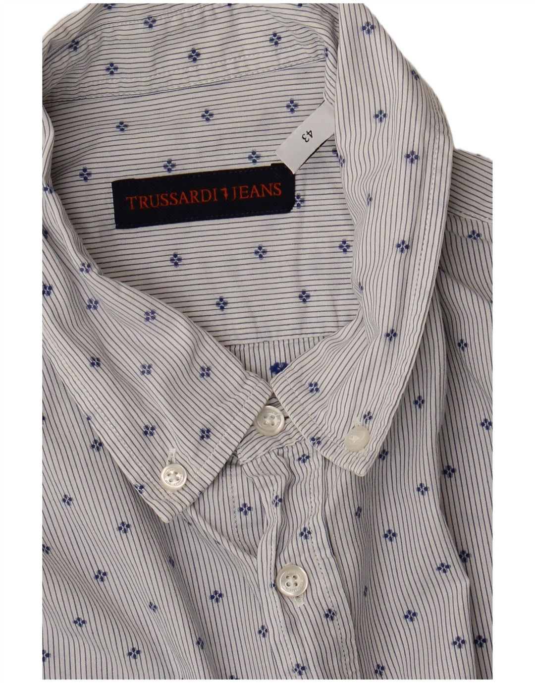 Koszula męska Trussardi Jeans rozmiar 43, duża, niebieska w cętki