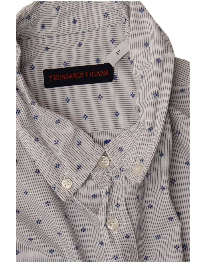 Koszula męska Trussardi Jeans rozmiar 43, duża, niebieska w cętki