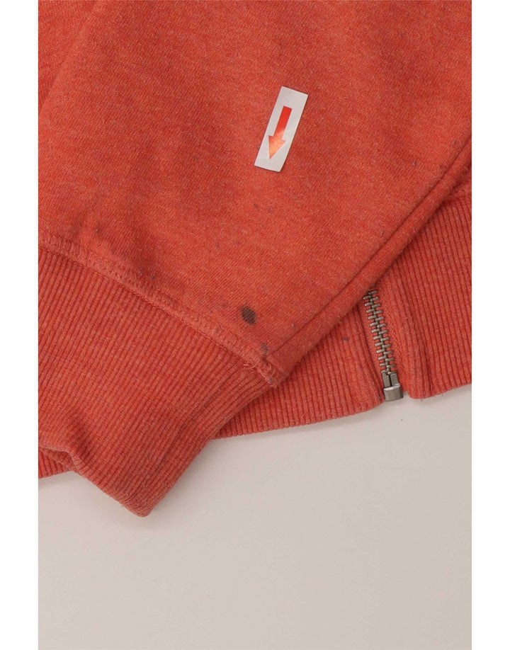 Damski sweter oversize Superdry z kapturem i zamkiem, UK 12, średni pomarańczowy, bawełniany