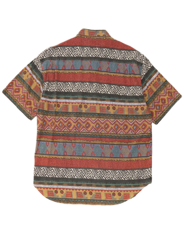 Męska koszulka z krótkim rękawem Report, rozmiar 43/44 XL, wielobarwna, geometryczna bawełna