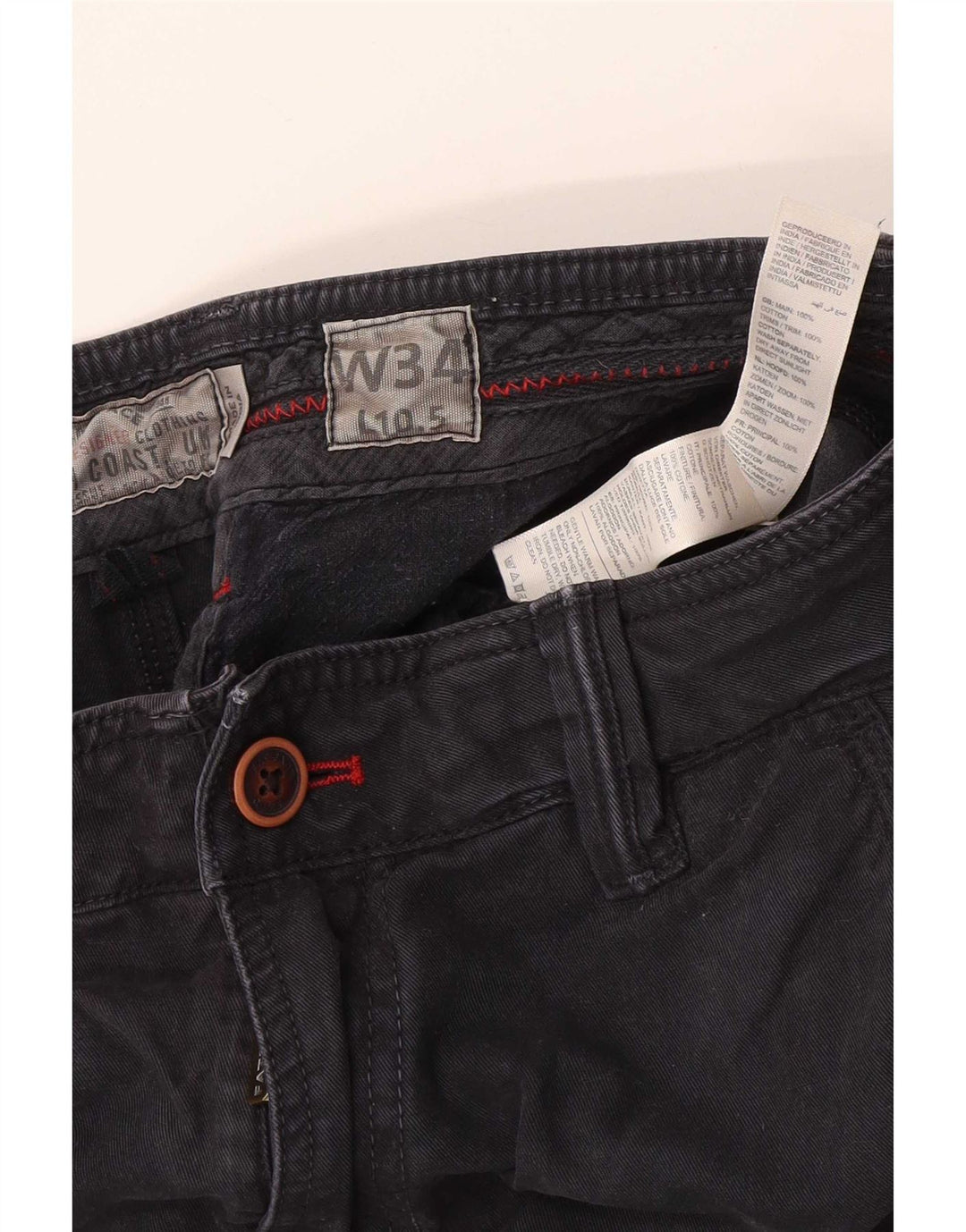 Męskie spodenki Chino Fat Face W34, duże, czarne, bawełniane