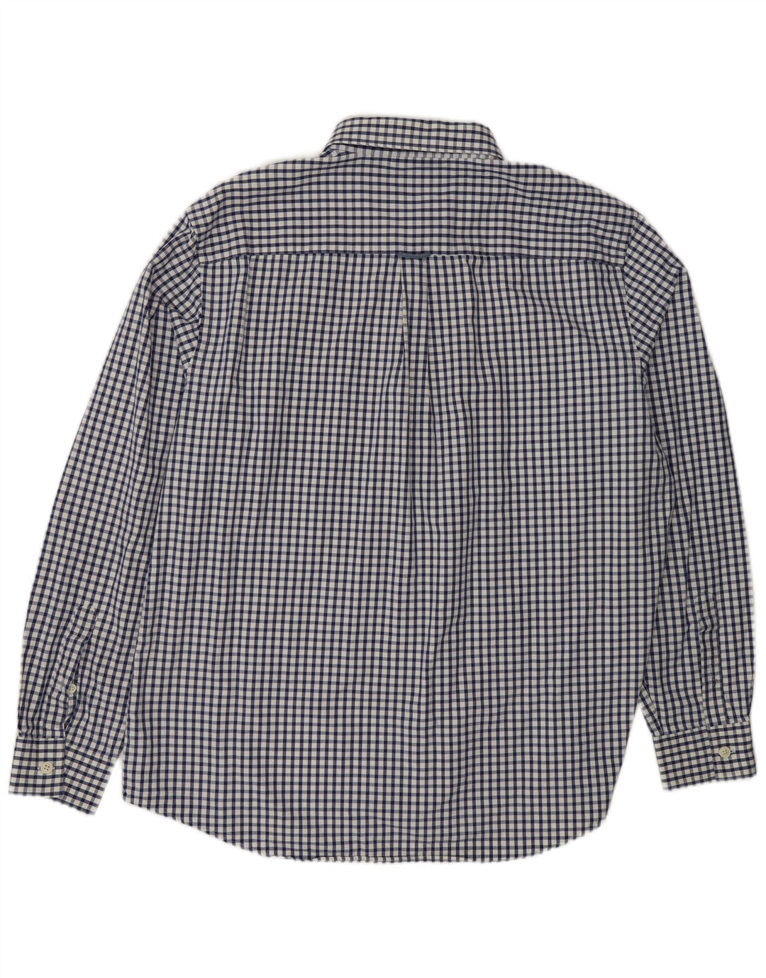 JAEGER Mens Flannel Shirt 2XL Navy Blue Gingham Vintage Jaeger and Second-Hand Jaeger from Messina Hembry 