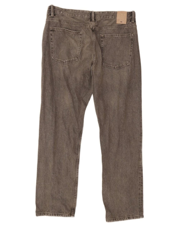 Męskie proste dżinsy Zara EU 46 XL W36 L30 Szara bawełna