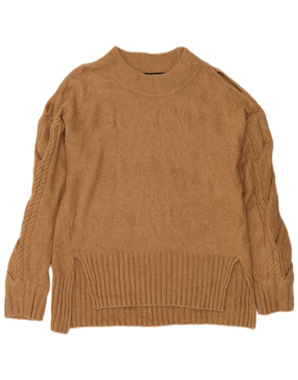 Damski sweter z golfem Dkny UK 14 Średni brązowy akryl