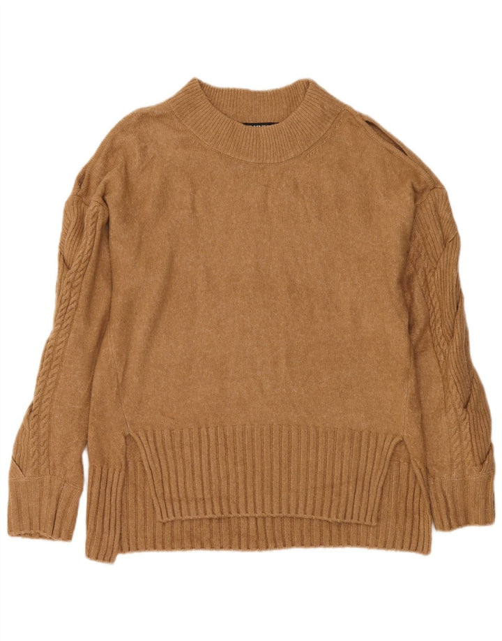 Damski sweter z golfem Dkny UK 14 Średni brązowy akryl