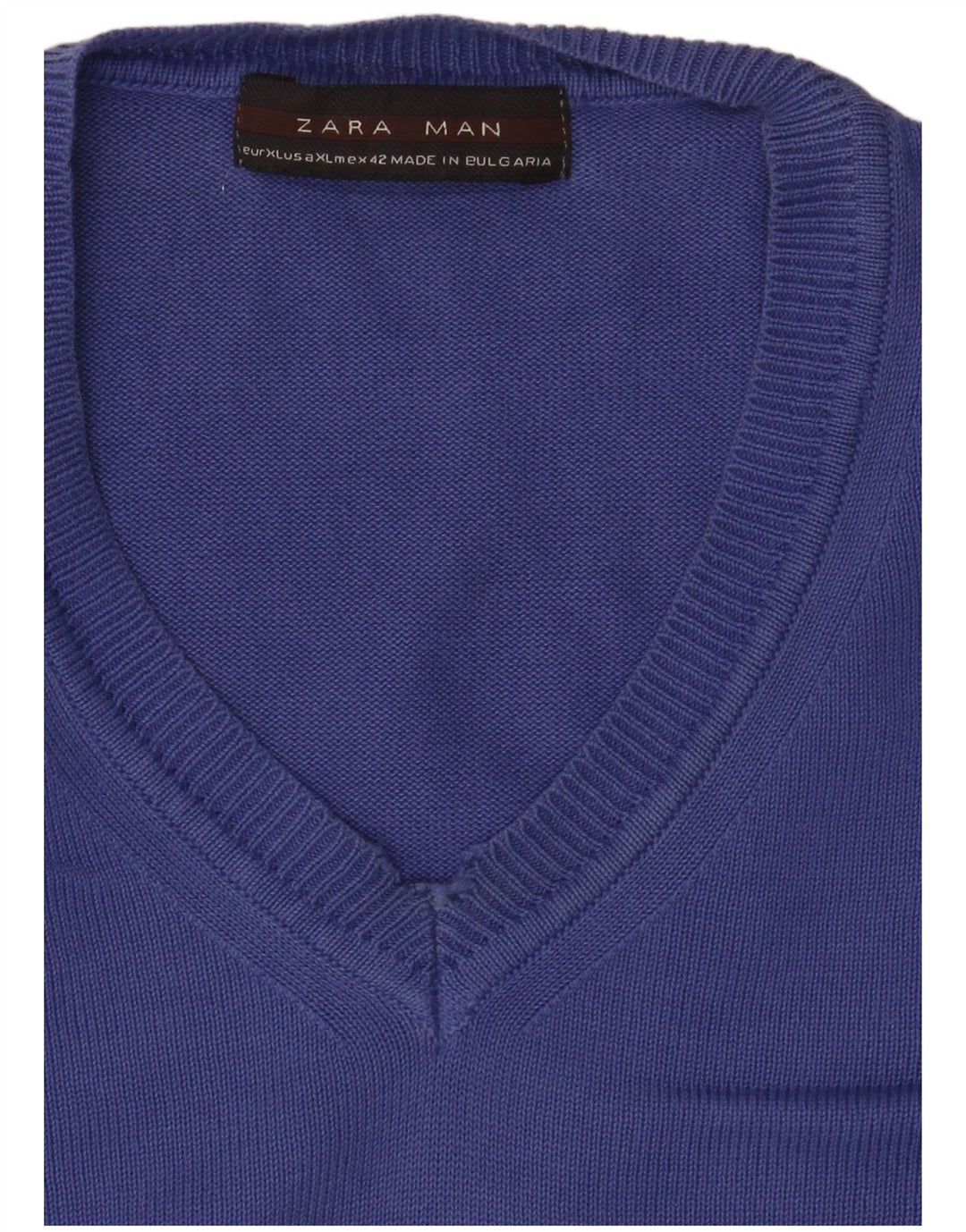 Męski sweter Zara z dekoltem w kształcie litery V, XL, niebieski