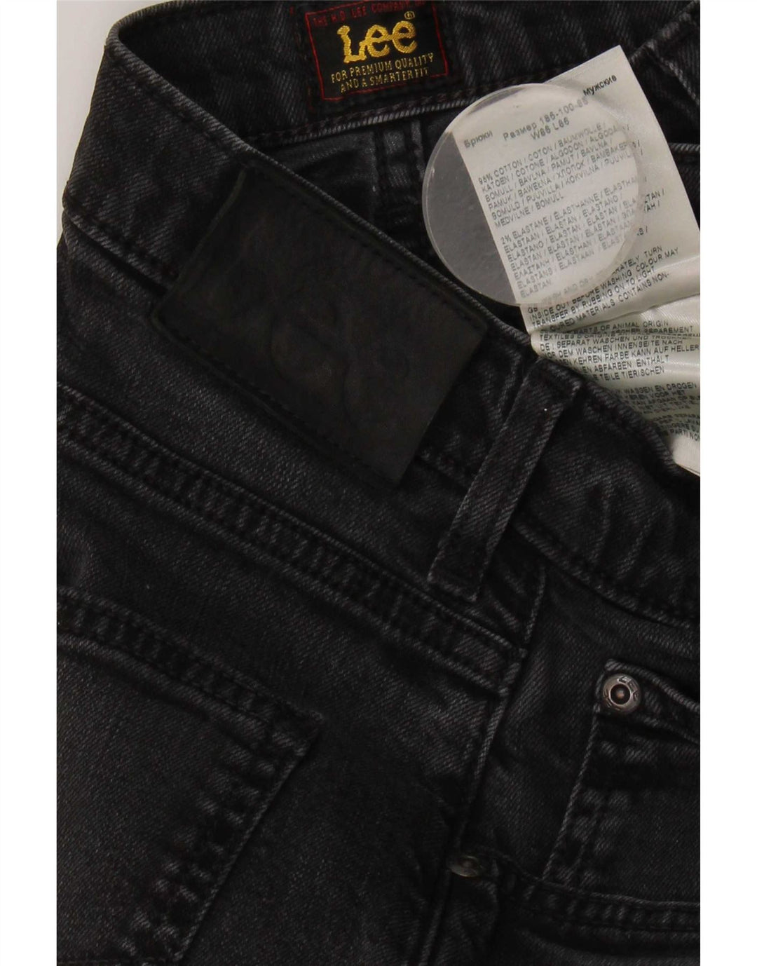 Męskie jeansy Lee Brooklyn Straight W34 L30, czarne, bawełniane