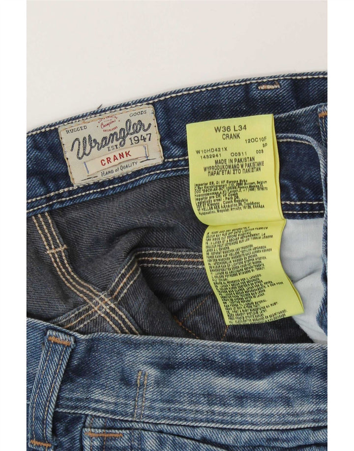 Męskie jeansy Wrangler Crank Straight W36 L34 Niebieskie, bawełniane