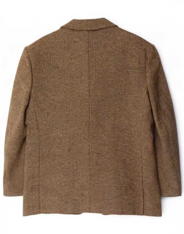 Męska marynarka zapinana na 2 guziki Harris Tweed IT 46 3XL Brązowa nakrapiana