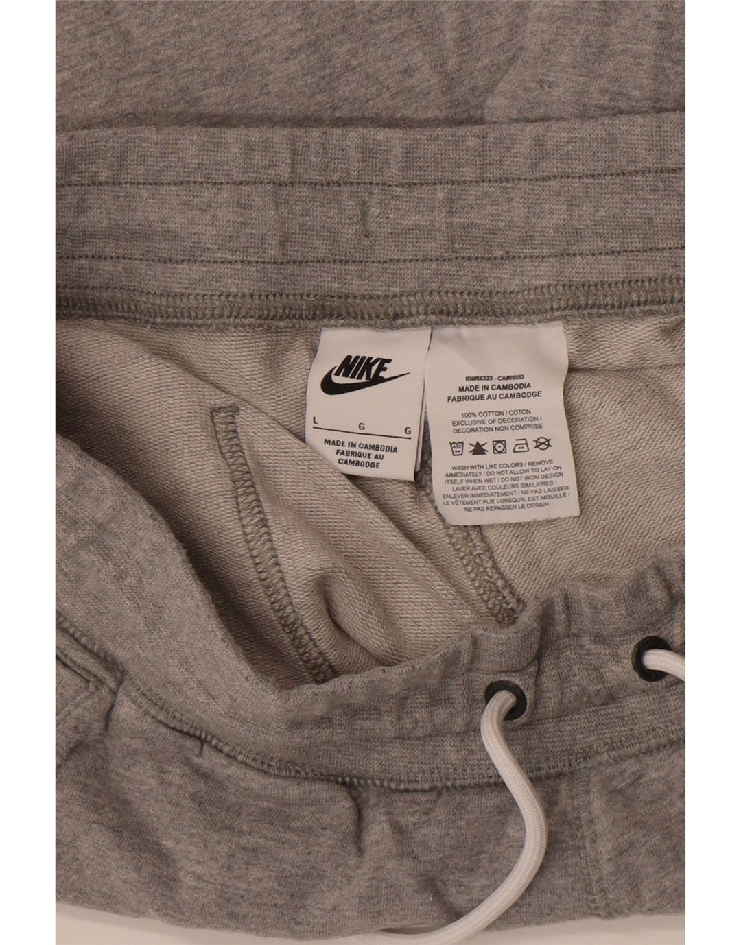 Męskie spodenki sportowe Nike Graphic, duże, szare, bawełniane