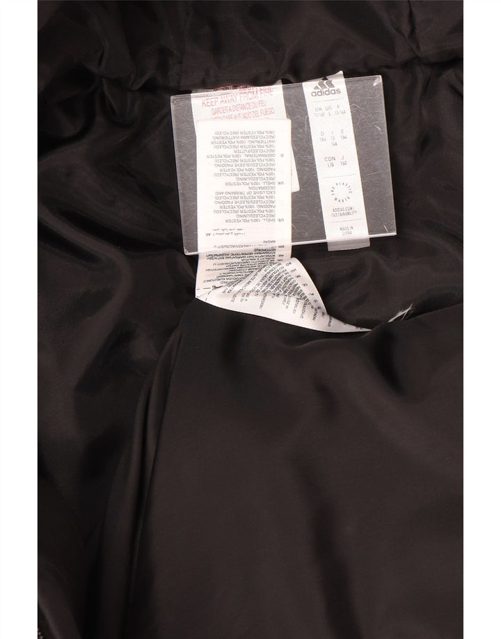 Adidas Chłopięca Wyściełana Kurtka Z Kapturem 13-14 Lat Czarny Poliester