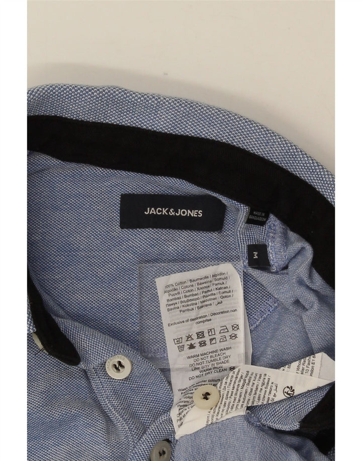 Męska koszulka polo Jack & Jones, średnia niebieska, bawełniana