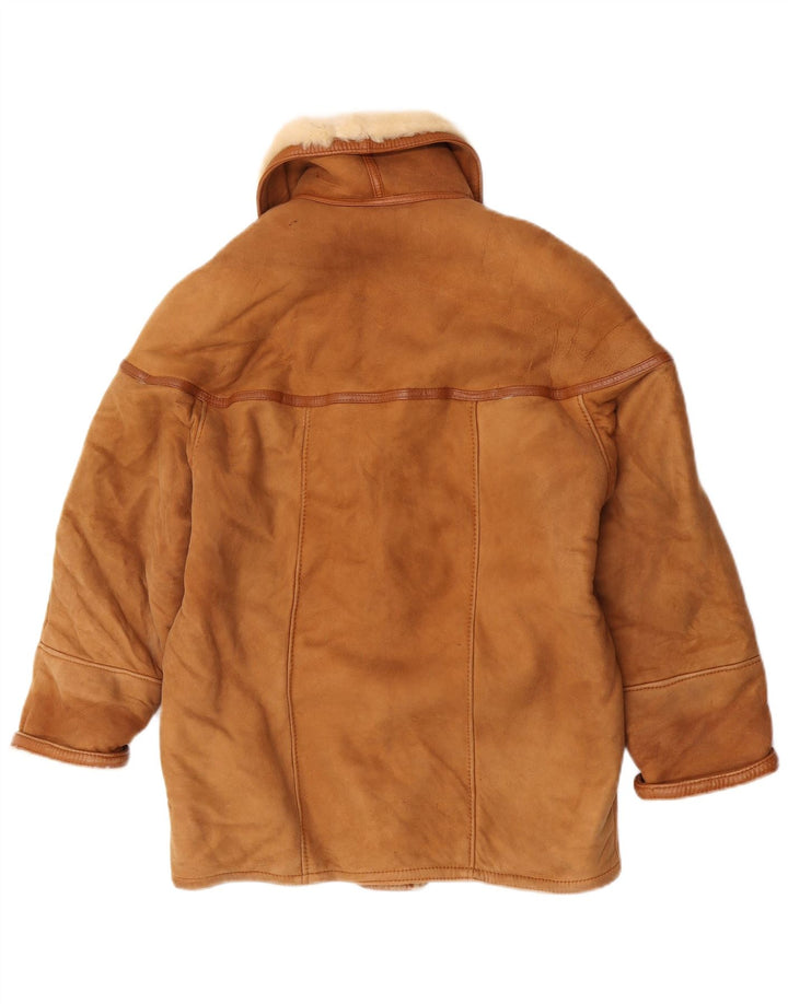 Damska kurtka shearling w stylu vintage IT 42 Średni beżowy shearling