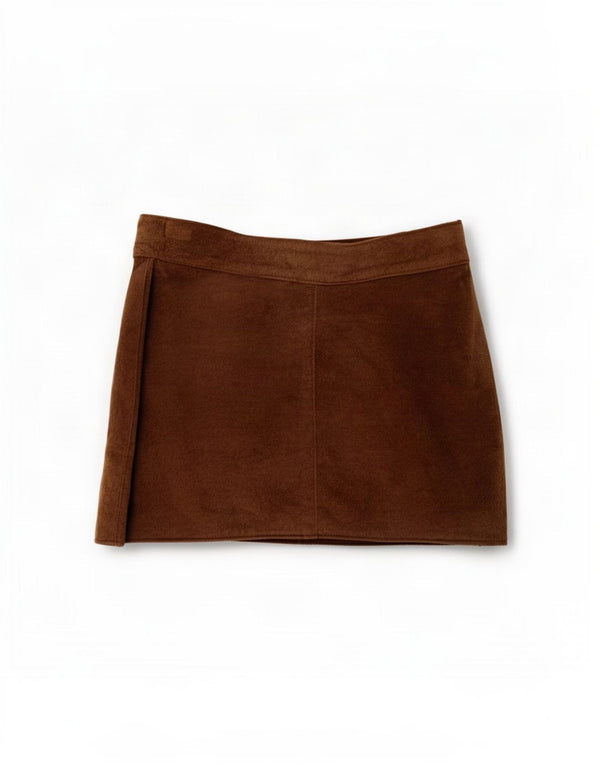 Zamszowa spódniczka mini damska Zara IT 44 Medium W25 brązowa
