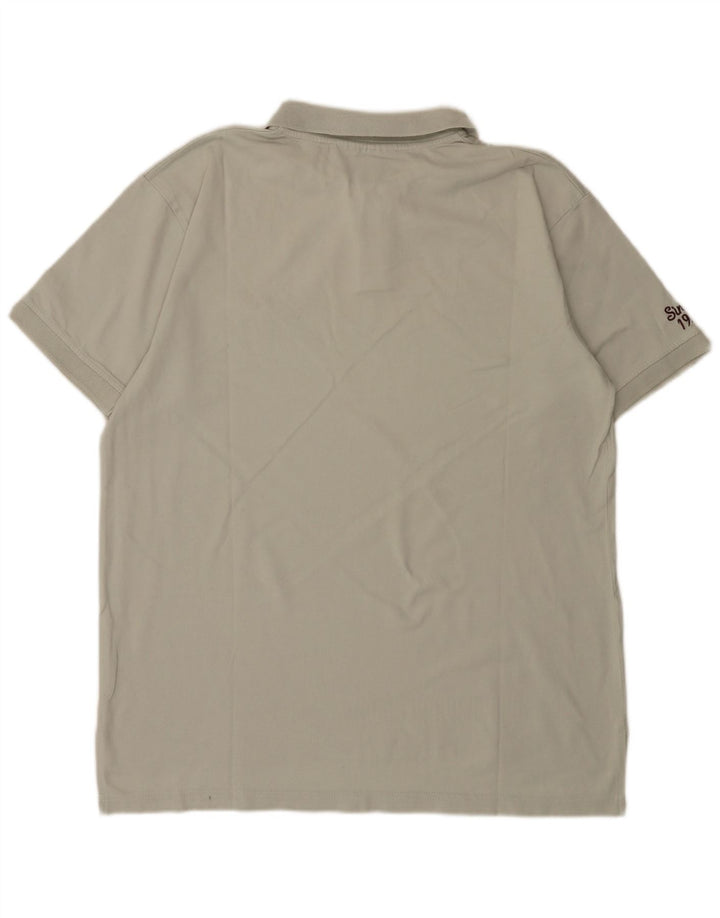 Męska koszulka polo Umbro z grafiką, duża, szara, bawełniana
