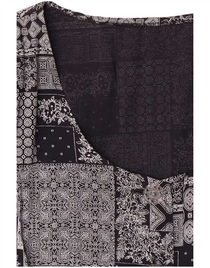 Damska sukienka w kształcie litery A w stylu vintage UK 14 Średni szary patchwork