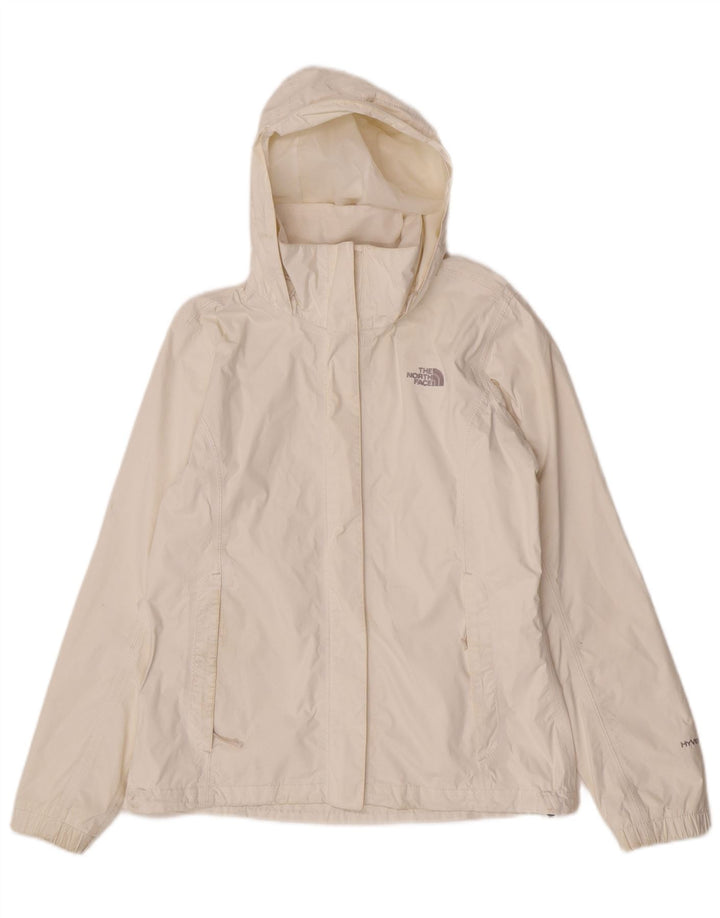 Damska kurtka przeciwdeszczowa z kapturem The North Face UK 14, średni biały nylon