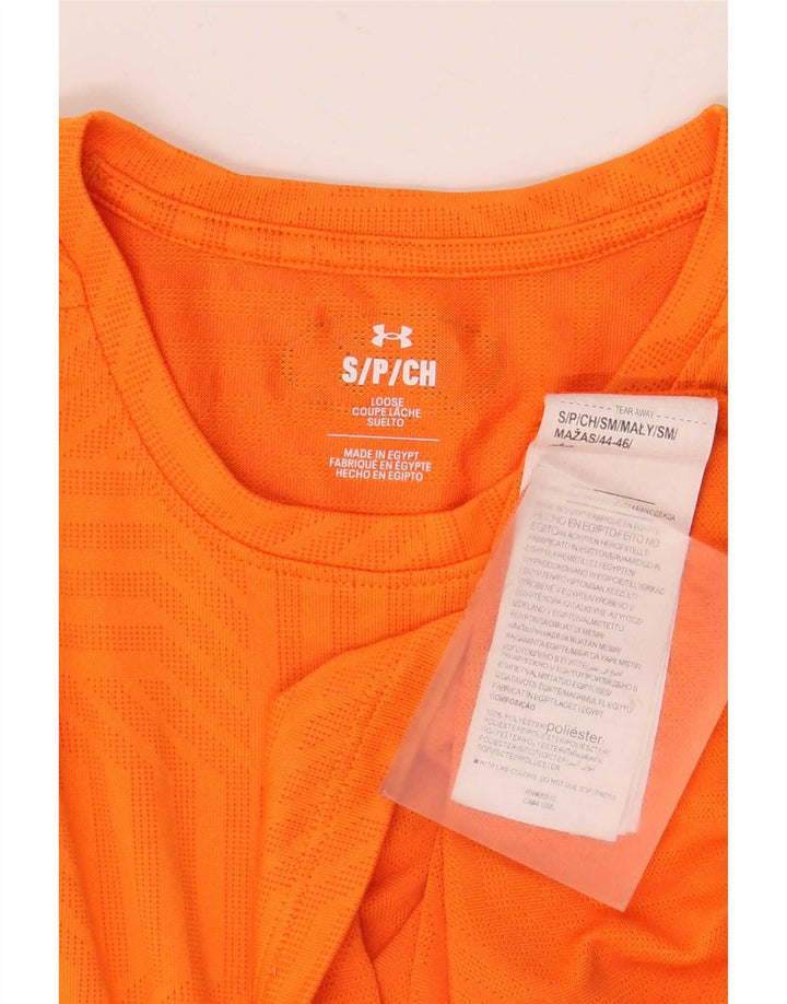 Under Armour Męski T-shirt Top Mały, pomarańczowy, geometryczny poliester