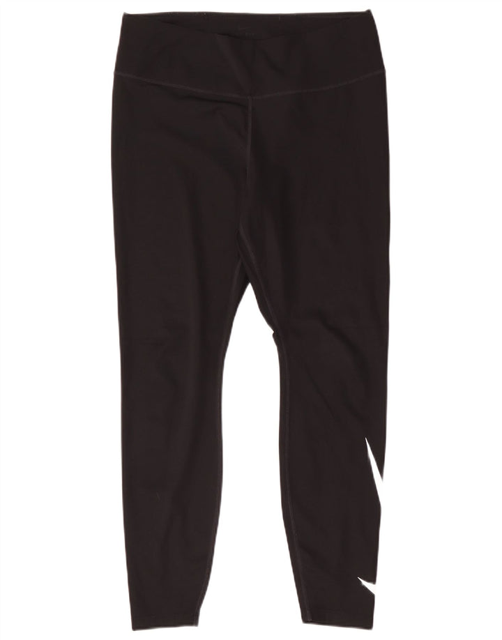 Damskie legginsy Nike Dri Fit Graphic UK 14, duże, czarne, poliestrowe